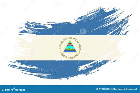 Nicaraguan Flag Grunge Brush Background. Vector Illustration. Stock ...