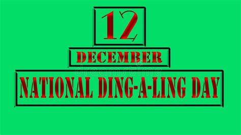 12 December, National Ding-a-Ling Day, Text Effect on Cyan Background ...