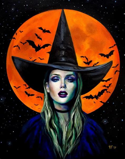 Halloween Artwork, Witch Print, Witch Halloween Art, Witchcraft Art, Halloween Witch Art ...