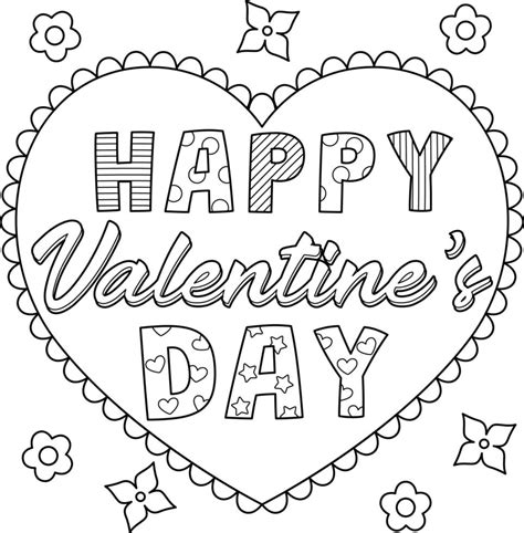 Happy Valentines Day Coloring Page for Kids 13801664 Vector Art at Vecteezy