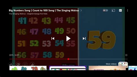 The singing walrus numbers song count to 100 song EP59 number fiftynine - YouTube