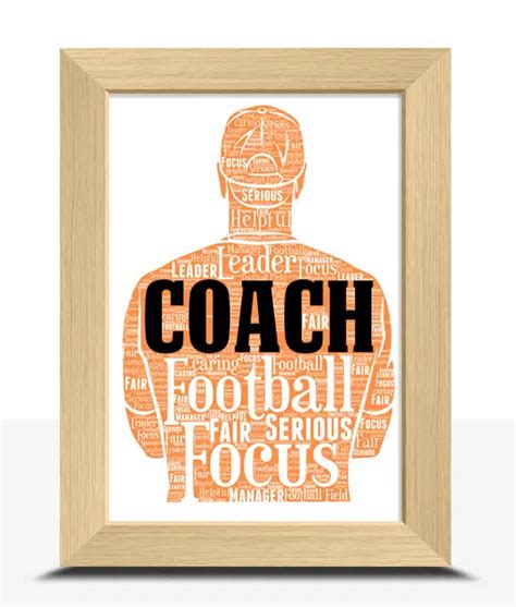 Male Sports Team Coach Personalised Word Art Gift