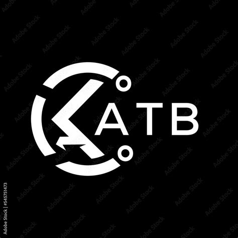 ATB letter logo. ATB black background and white letter. ATB technology ...