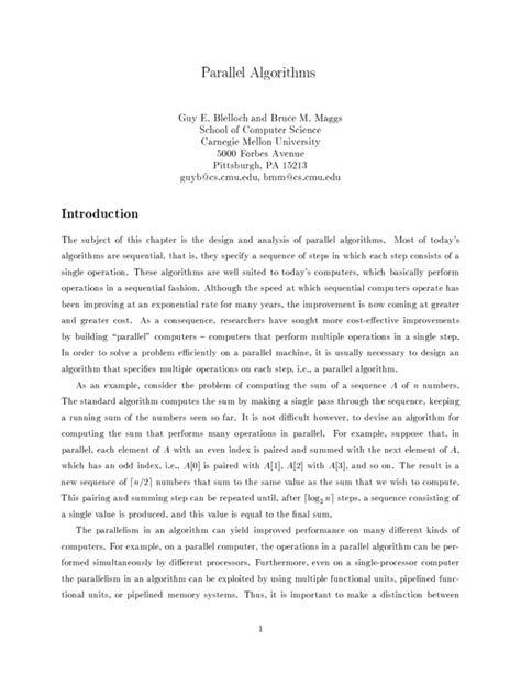 Parallel Algorithms