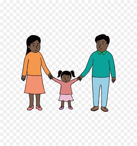 Family Stick People Holding Hands Clip Art - Family Holding Hands Clipart - FlyClipart