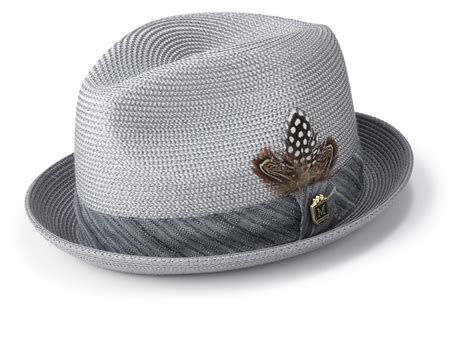 Montique H-1846 Mens Straw Matching Hat Grey - Abby Fashions