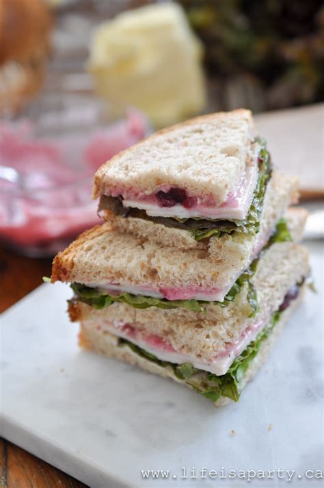 Easy Turkey Sandwiches with Cranberry Mayo - Life is a Party