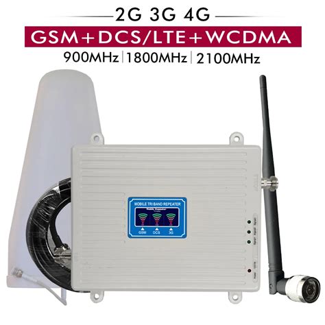 2G 3G 4G Tri Band Booster GSM 900+DCS/LTE 1800+WCDMA/UMTS 2100mhz Cell Phone Signal Repeater ...