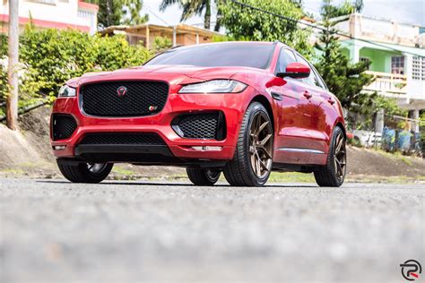 Jaguar F-Pace Red with Bronze Vossen HF-5 Wheel | Wheel Front