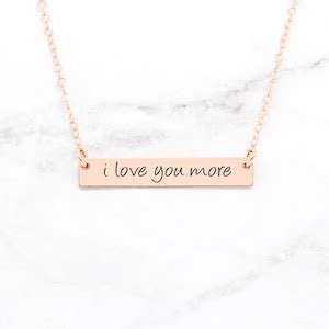 I Love You More Necklace, Love Necklace, Love Script Necklace, Gift for ...