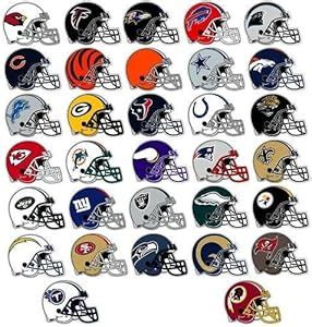 Amazon.com : NFL Decal Stickers Set of 50 Football Helmet Shaped Stickers (Full set of 32 and ...