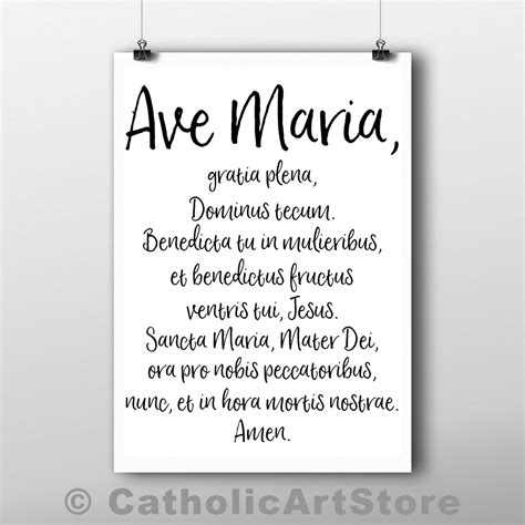 Pater Noster, Ave Maria, and Gloria Patri - Latin Prayers - Printable ...