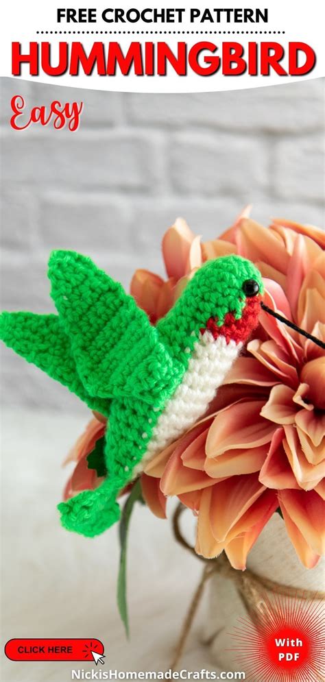 Realistic Free Crochet Hummingbird Pattern | Crochet bird patterns ...