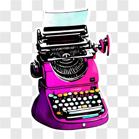 Download Pink Vintage Typewriter on a Black Background PNG Online ...