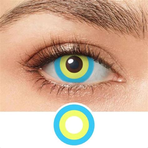 Blue Yellow Circle Halloween Cosplay Contacts – Halloween Contact Lenses