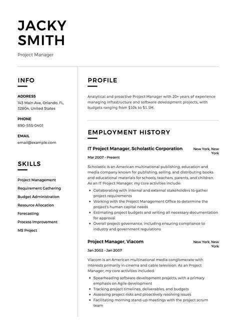 Project Manager Resume & Full Guide | 12 Examples [ Word & PDF ] 2019