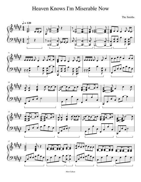 The Smiths - Heaven Knows I'm Miserable Now Sheet music for Piano (Solo) | Musescore.com