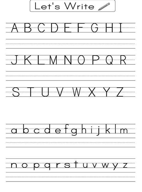 English Alphabet Worksheet for Kindergarten | Alphabet writing practice ...