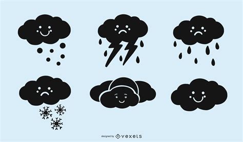 Cute Cloud Silhouette Pack Vector Download