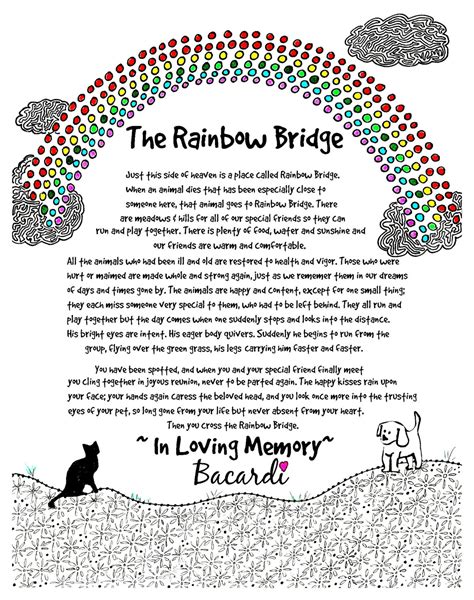 The Rainbow Bridge Poem. Personalize This Print With Your - Etsy