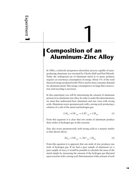 Analysis of a Zinc-Aluminum Alloy ()