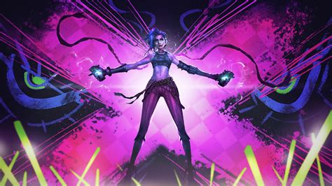 Jinx With Lights In Pink Background 4K 5K HD Arcane Wallpapers | HD ...