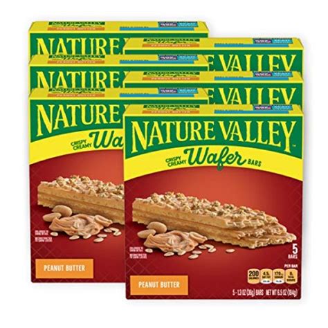 Nature Valley Crispy Creamy Wafer Bar, Peanut Butter, 5 ct,