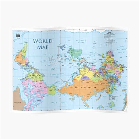 "upside down world map" Poster for Sale by aislingodonnell | Redbubble