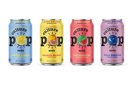 Culture Pop Sparkling Probiotic Soda, 4 Flavor Variety, 12 Fl Oz Cans ...