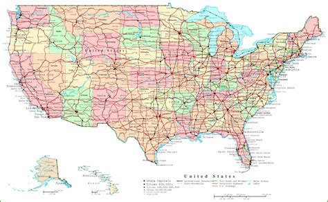 Printable Map United States Major Cities