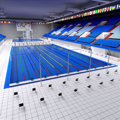 diving swimming olympic pools 3d max