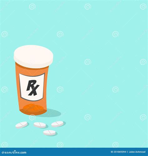 Prescription Bottle and Pills Vector Illustration Stock Vector - Illustration of health, icon ...