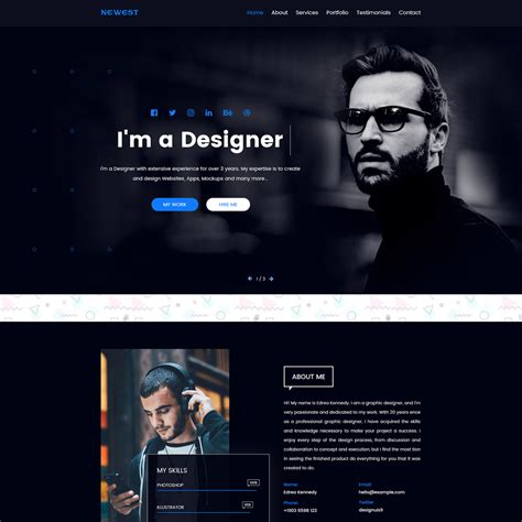 Free Personal Portfolio Template - Free PSD Template - Freebies - Fribly