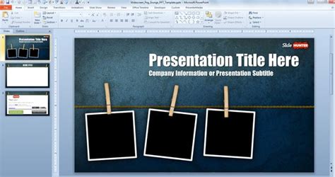 Free Widescreen Peg Grunge PowerPoint Template (16:9) - Free PowerPoint Templates - SlideHunter.com