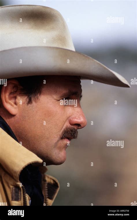 A cowboy profile in classic western hat Stock Photo - Alamy