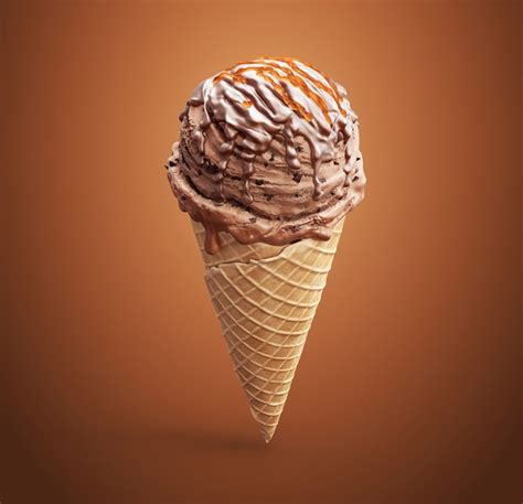 Chocolate ice cream in waffle cone | Premium Photo