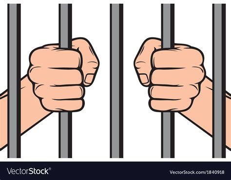 Hands holding prison bars Royalty Free Vector Image - VectorStock