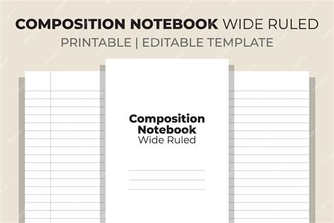 Premium Vector | Composition notebook wide ruled