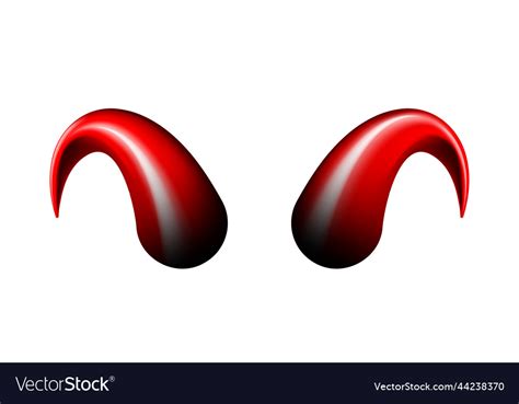 Realistic red and black halloween devil horns Vector Image