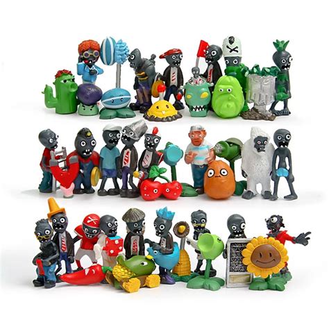 40pcs/lot Plants vs Zombies 2 PVC Action Figures Toys PVZ Plant and Zombies Figure Toy ...