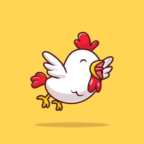 Cute Chicken Flying Cartoon Vector Icon Illustration. Animal Icon ...