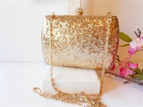 Glamorous Gold Sequin Evening Bag, Vintage Gold Clutch Handbag ...