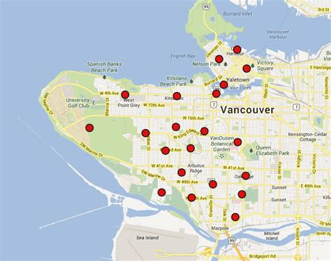 Vancouver West Houses for Sale Map