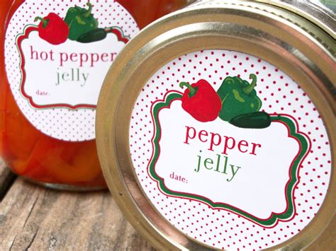 Cute Pepper Jelly Canning Labels Round Mason Jar Stickers for - Etsy