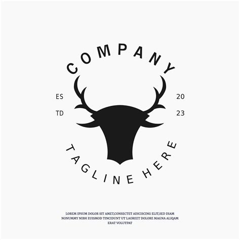 stag head logo design template 30821259 Vector Art at Vecteezy