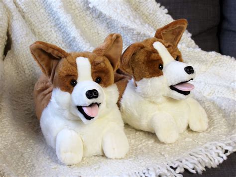 Corgi Slippers Plush Dog Slippers | Etsy