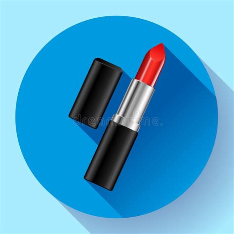 Red lipstick flat icon stock vector. Illustration of femininity - 101706701