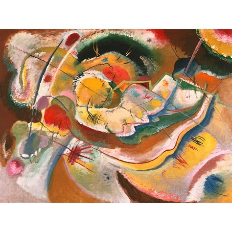 Art print and canvas, Little Painting with Yellow by Kandinsky