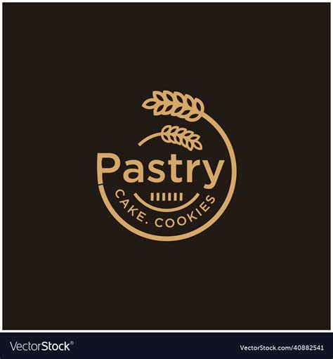 Bakery pastry bread minimalist logo design Vector Image