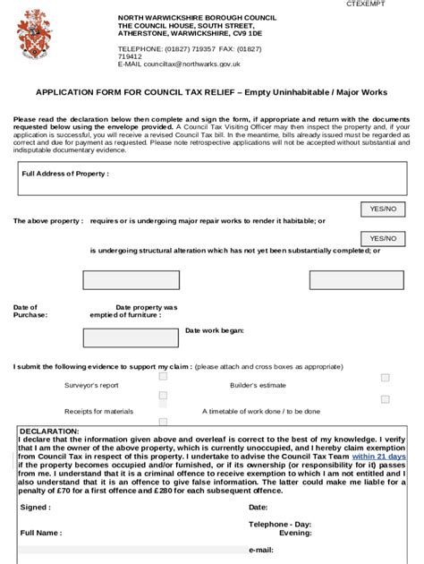 Council Tax Exemption Doc Template | pdfFiller